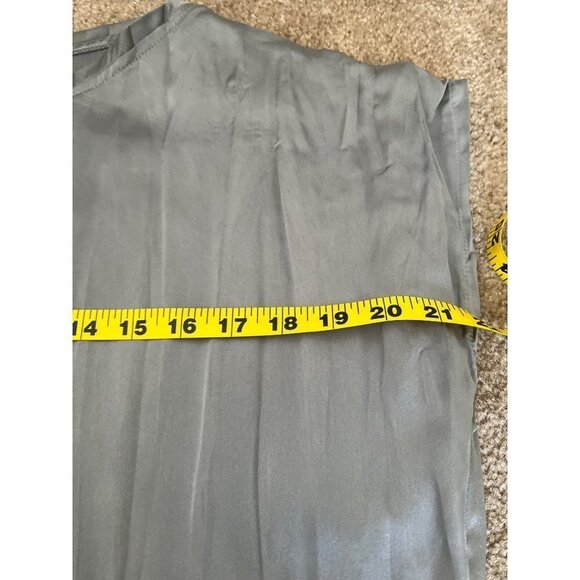 Uma Raquel Davidowicz Satin silver pewter pleated boatneck oversized tunic Small - Picture 11 of 14